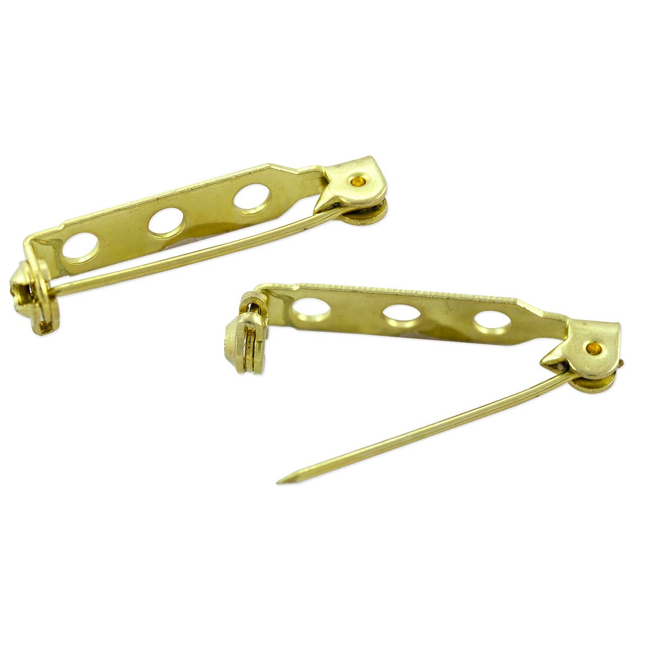 JewelrySupply 1" Brooch Bar Pins Gold Color (10-Pcs) - DIY Jewelry Making
